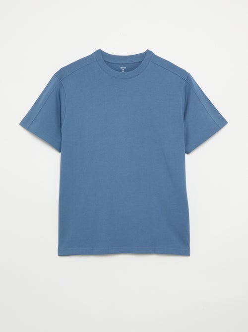 T-shirt uni à col rond homme - Kiabi