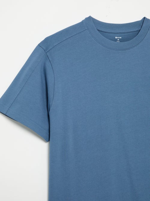 T-shirt uni à col rond homme - Kiabi