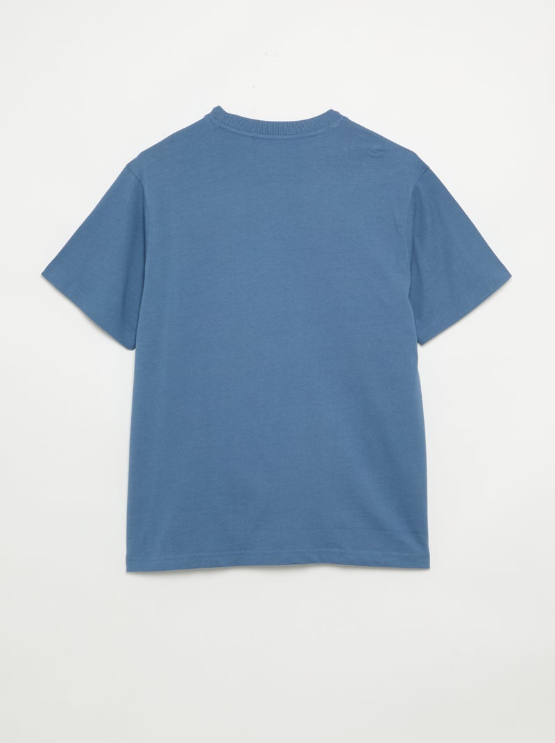 T-shirt uni à col rond homme Bleu - Kiabi