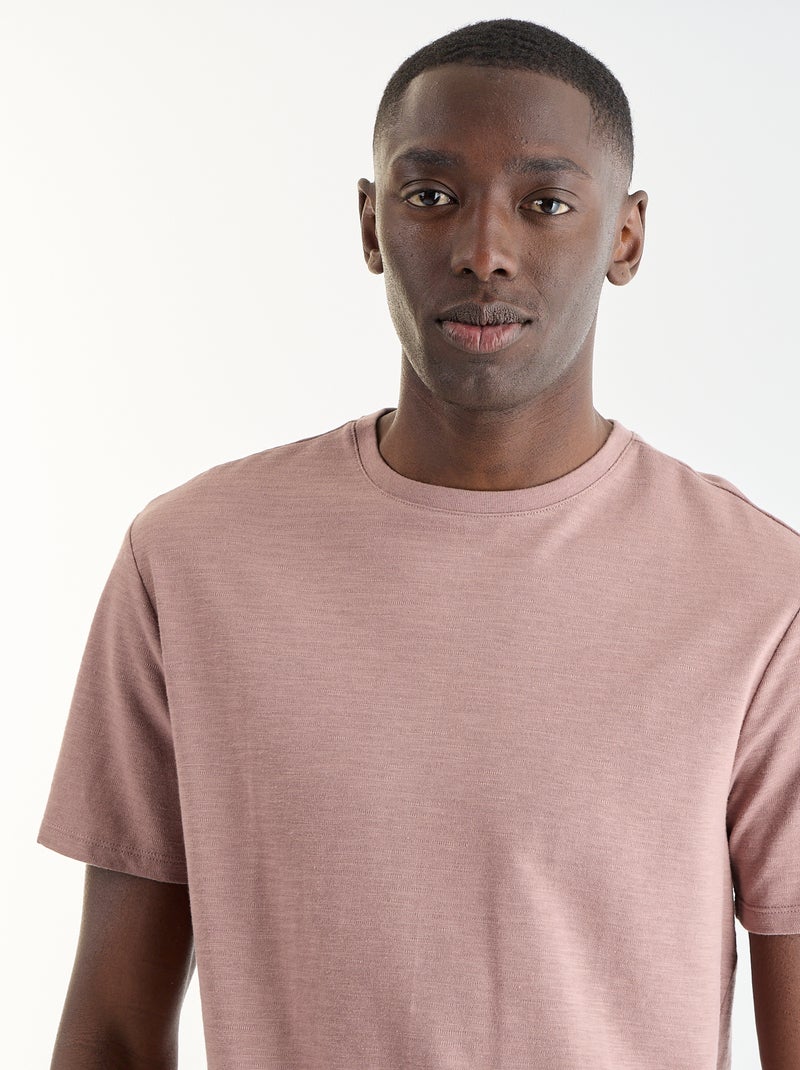 T-shirt uni à col rond homme Violet - Kiabi