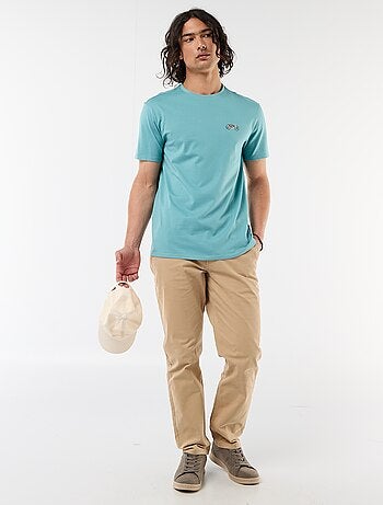 T-shirt uni à manches courtes avec broderie