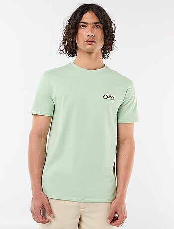 T-shirt uni à manches courtes avec broderie