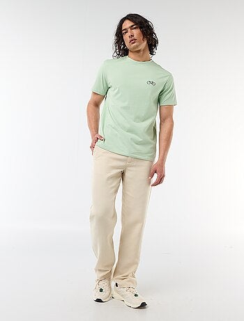 T-shirt uni à manches courtes avec broderie