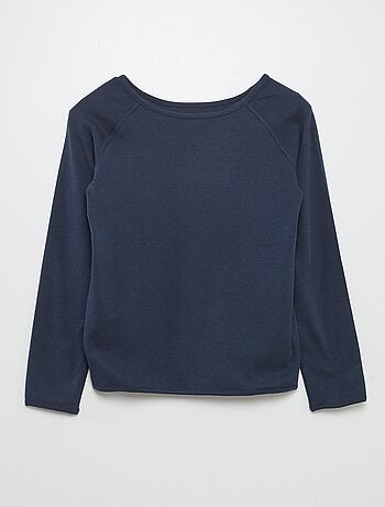 T-shirt uni à manches longues - collection facile à enfiler