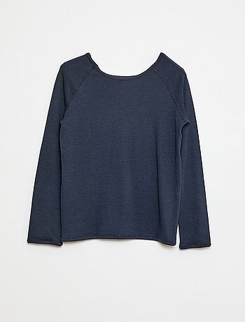 T-shirt uni à manches longues - collection facile à enfiler