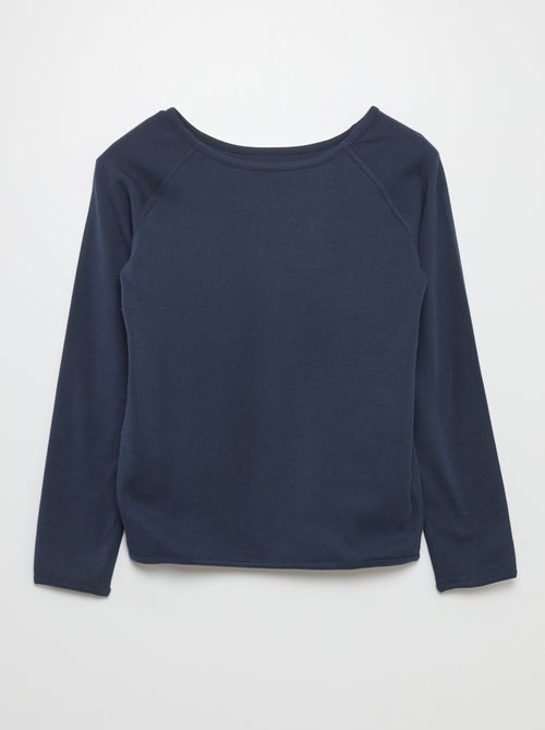 T-shirt uni à manches longues - collection facile à enfiler - Kiabi