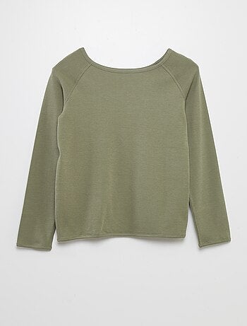 T-shirt uni à manches longues - collection facile à enfiler