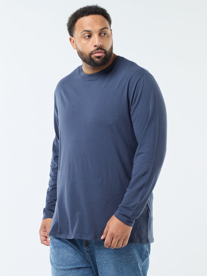 T-shirt à manches longues et col rond bleu marine Jp1880 | La Redoute