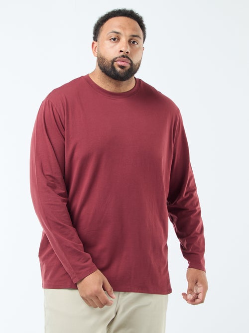 Tee Shirt Manches Longues Homme - Col Rond Grande Taille - Polyester Confortable - Uni Et Personnalisable
