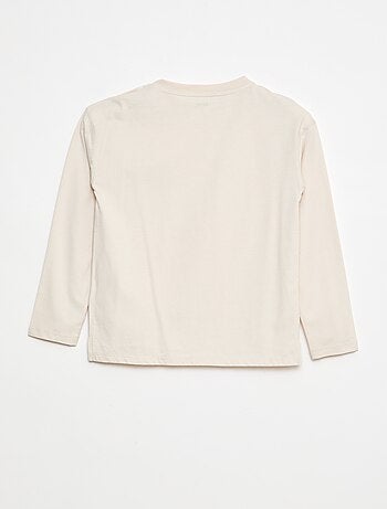T-shirt uni à manches longues et poche poitrine - collection facile à enfiler