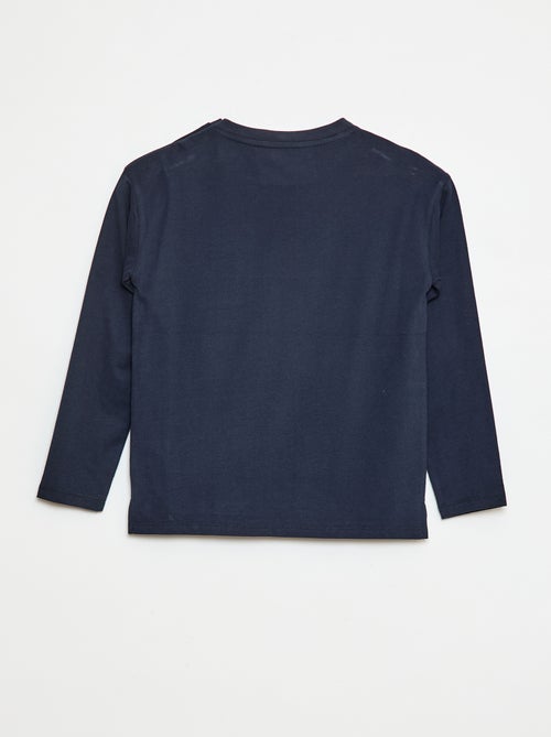 T-shirt uni à manches longues et poche poitrine - So Easy - Kiabi