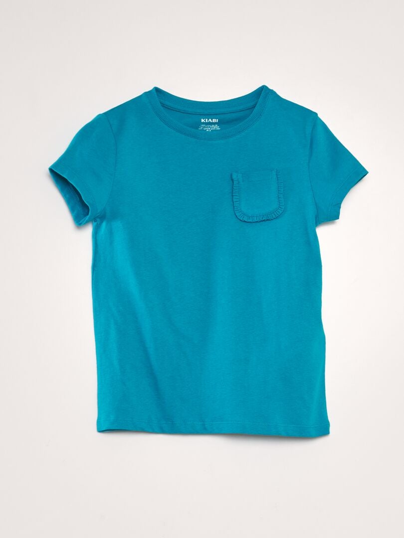 T shirt uni avec poche Cyan Kiabi 4.00