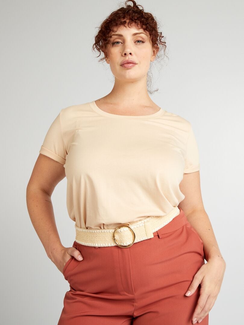 T-shirt Uni Beige - Kiabi