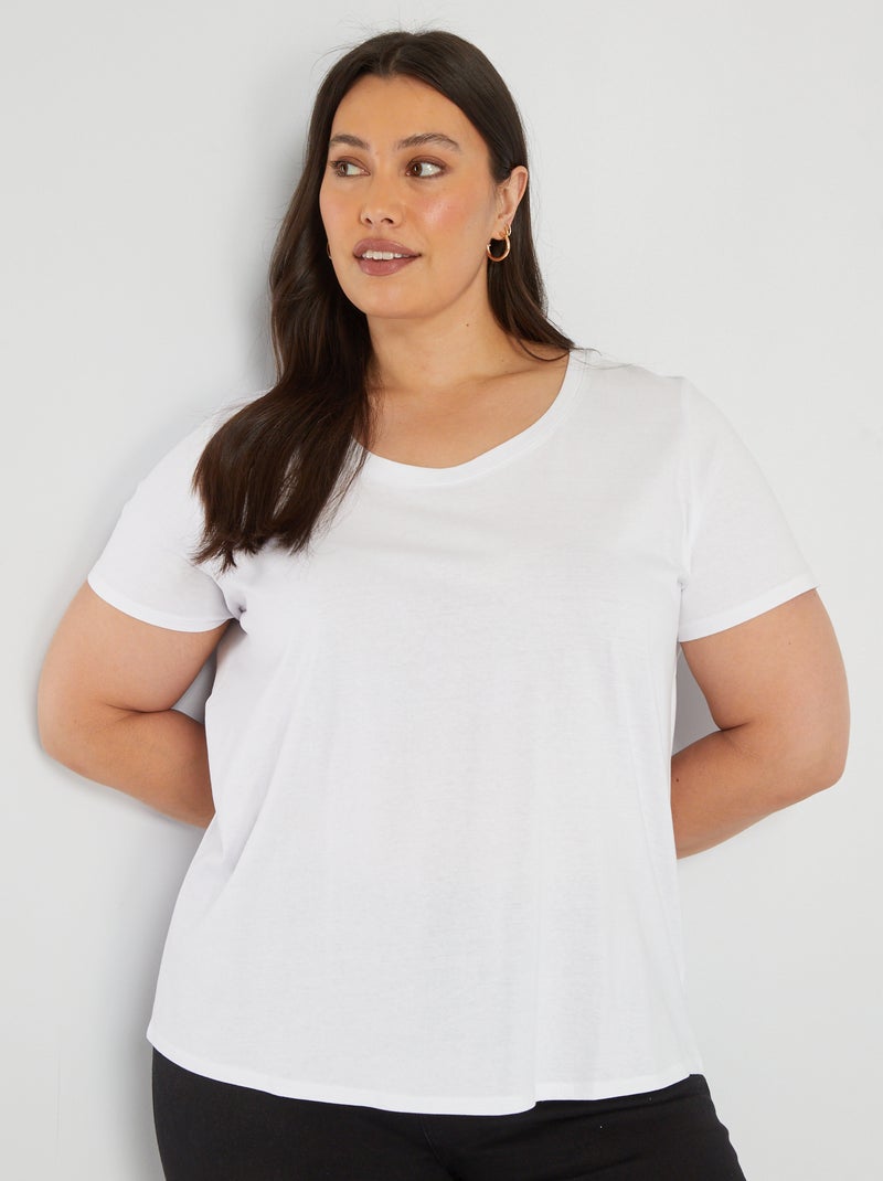 T-shirt uni blanc - Kiabi