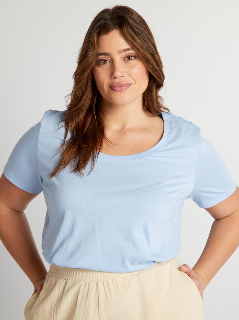 T-shirt Uni Bleu clair - Kiabi