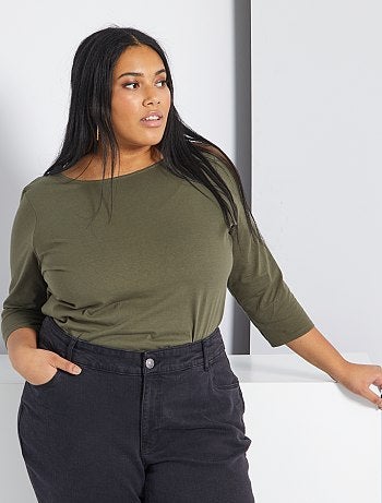 T-shirt uni col bateau