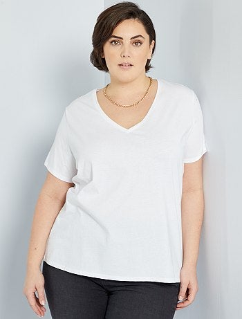 T-shirt uni col V