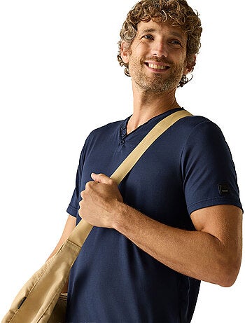 T-shirt uni col v boutonné dewi - regatta
