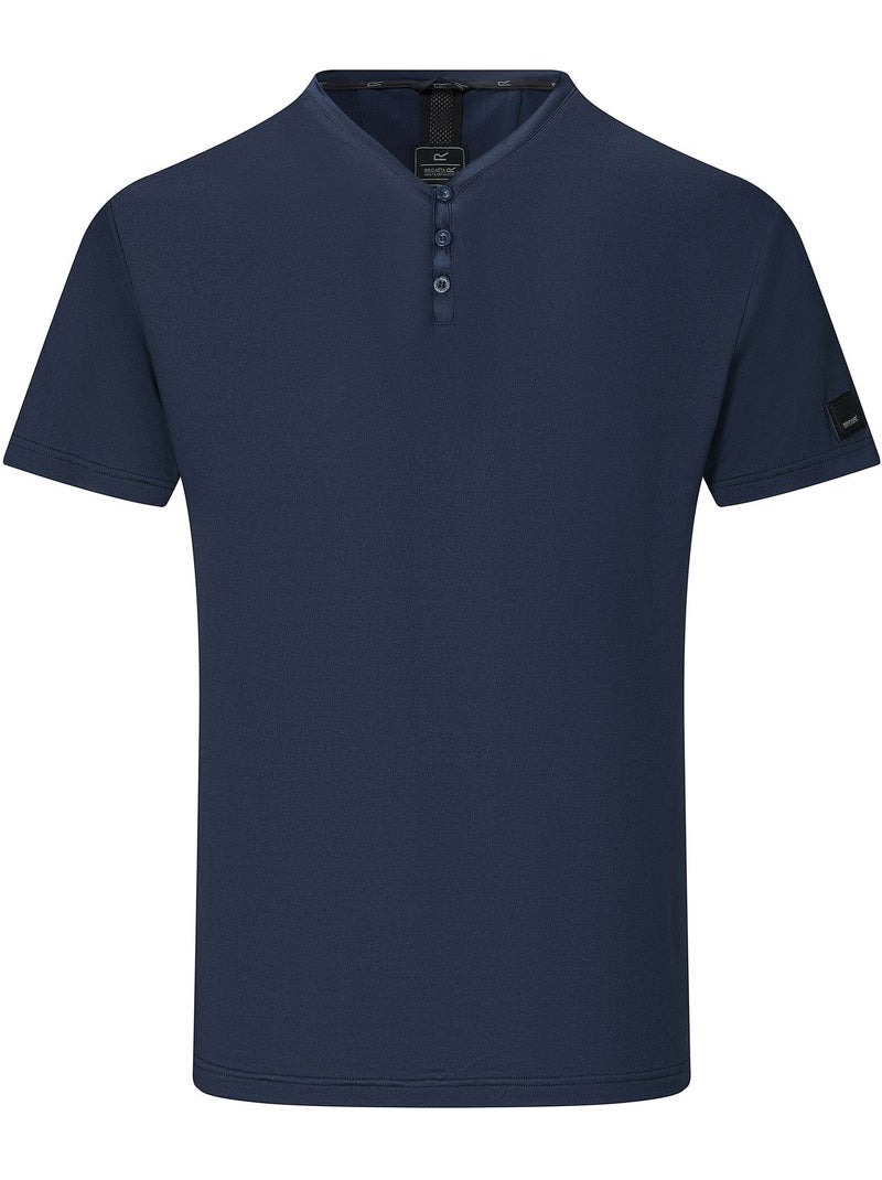 T-shirt uni col v boutonné dewi - regatta Bleu marine - Kiabi
