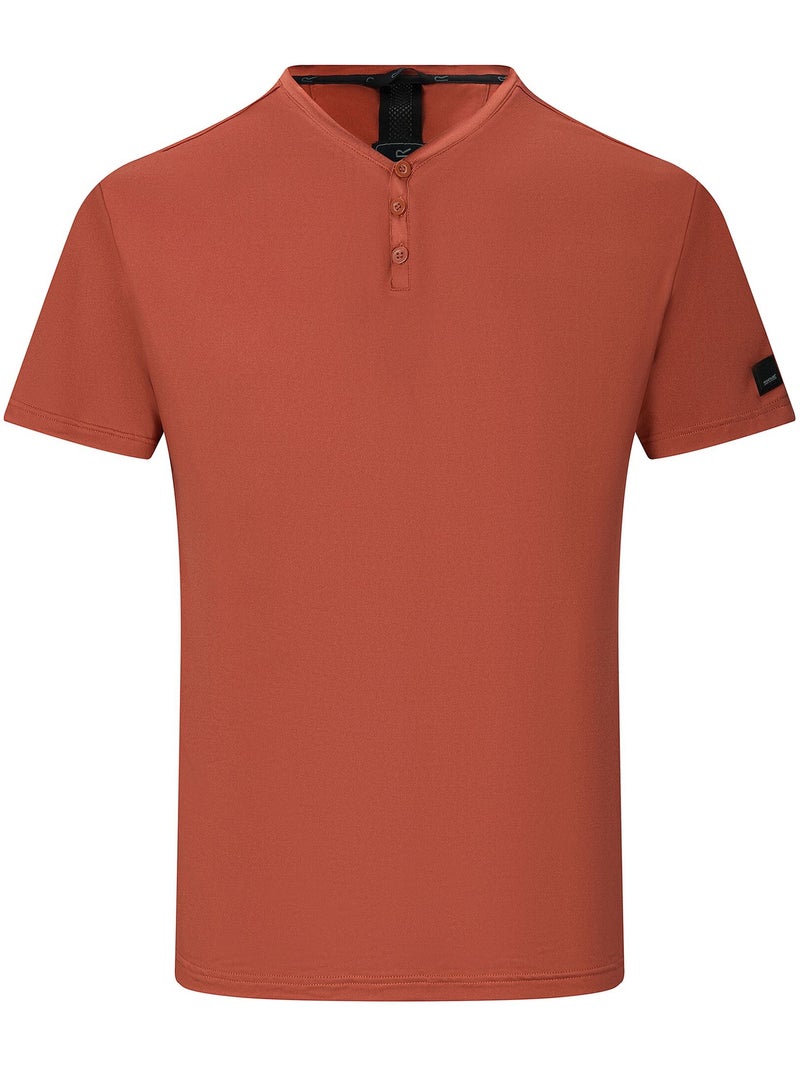 T-shirt uni col v boutonné dewi - regatta Orange clémentine - Kiabi