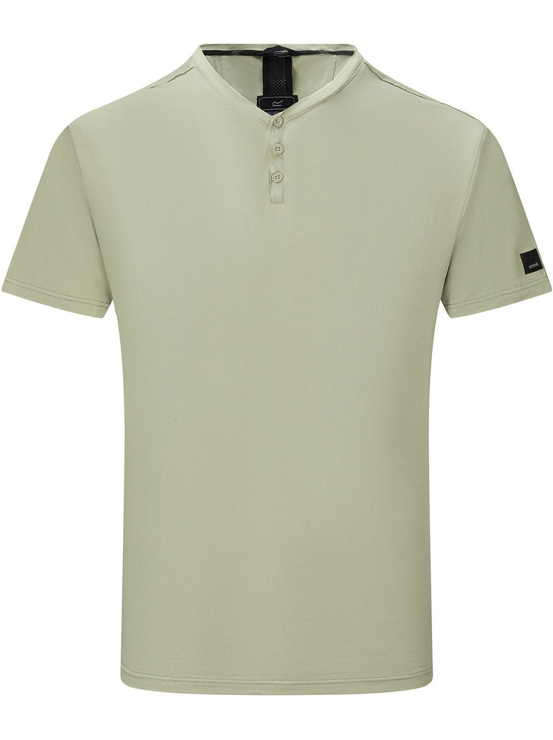 T-shirt uni col v boutonné dewi - regatta Vert pastel - Kiabi