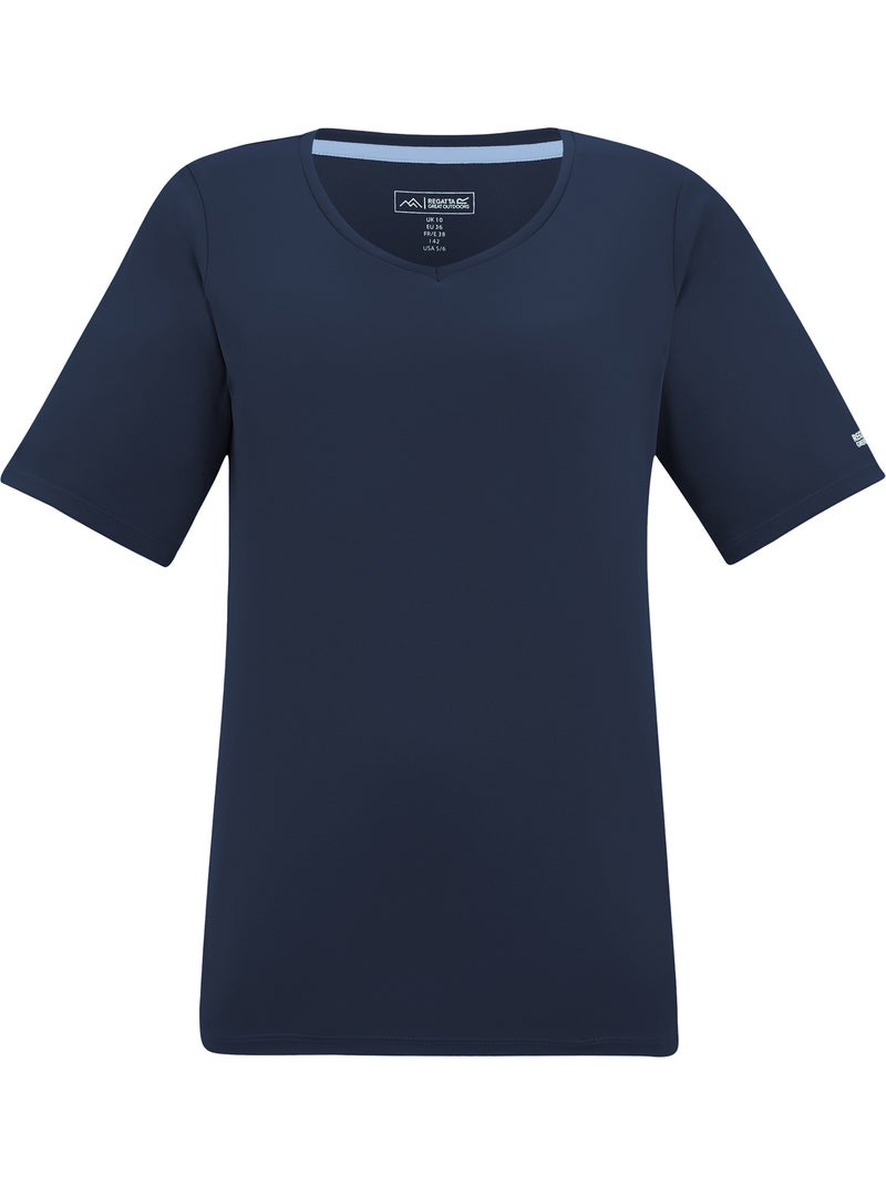 T-shirt uni col v fingal - regatta Bleu marine - Kiabi