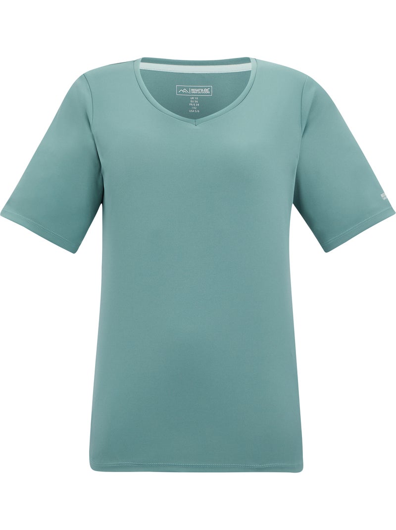 T-shirt uni col v fingal - regatta Turquoise - Kiabi