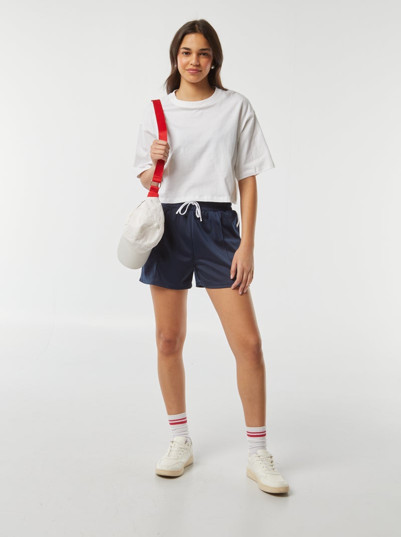 T-shirt uni coupe courte manches courtes Blanc - Kiabi