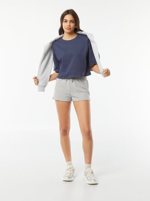 T-shirt uni coupe courte manches courtes - Kiabi