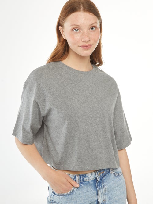 T-shirt uni coupe courte manches courtes - Kiabi