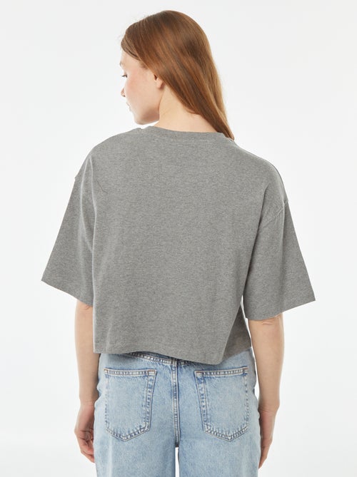 T-shirt uni coupe courte manches courtes - Kiabi