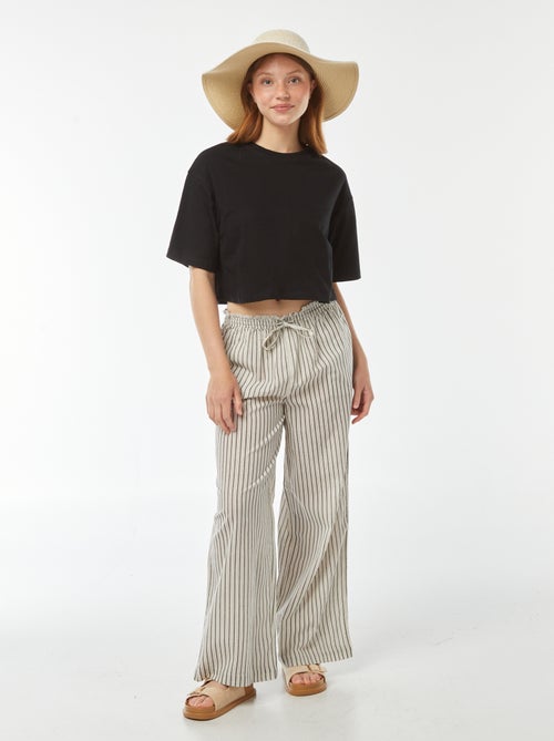 T-shirt uni coupe courte manches courtes - Kiabi