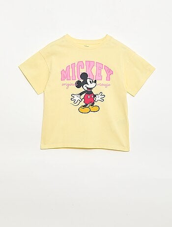 T-shirt uni 'Disney' 'Mickey' en coton