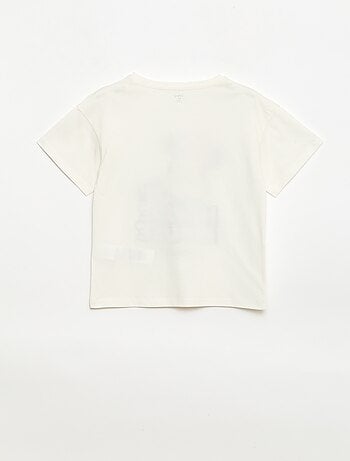 T-shirt uni 'Disney' 'Mickey' en coton