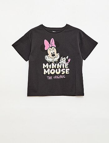 T-shirt uni 'Disney' 'Mickey' en coton