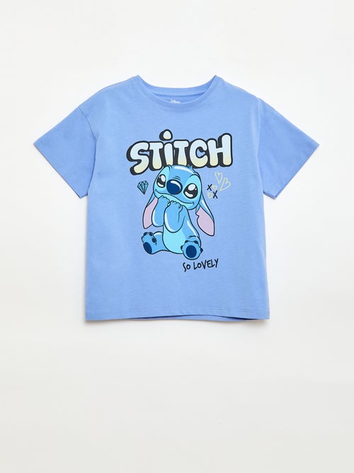 T-shirt uni 'Disney' 'Stitch' en coton - Kiabi