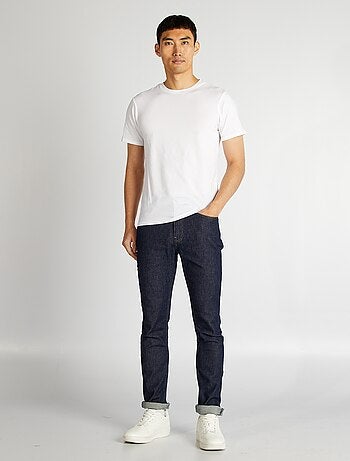 T-shirt uni en coton à col rond pour homme
