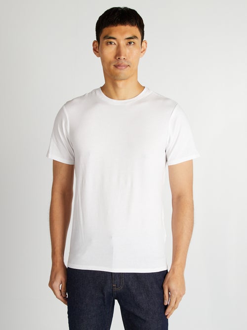 T-shirt uni en coton à col rond pour homme - Kiabi T-shirt uni en coton à col rond pour homme - Kiabi
