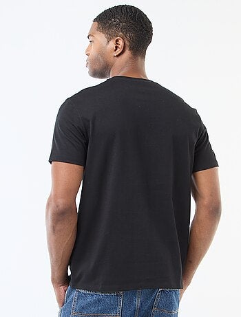 T-shirt uni en coton pour homme à col rond