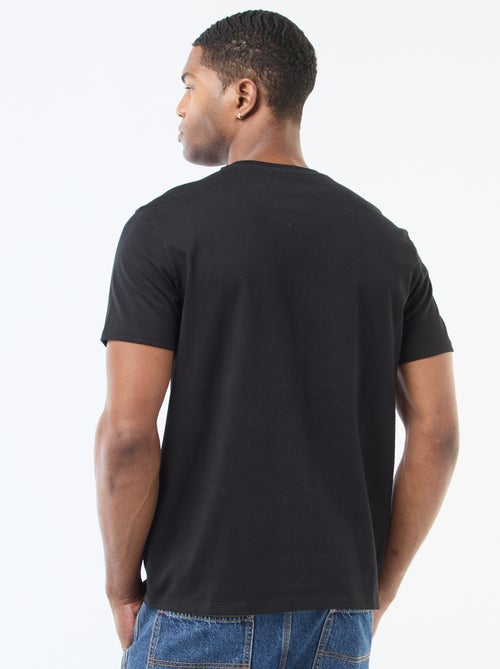 T-shirt uni en coton pour homme à col rond - Kiabi