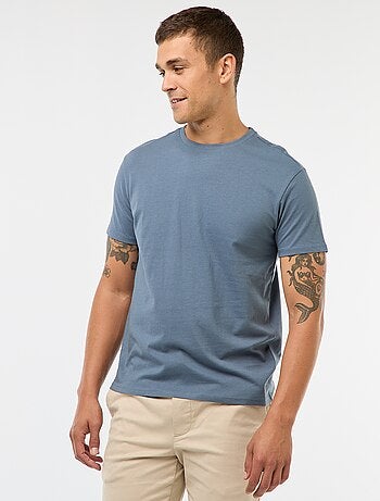 T-shirt en jersey uni à col rond pour homme