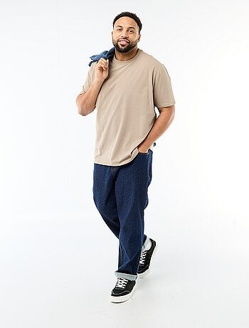 T-shirt uni en jersey à col rond pour homme