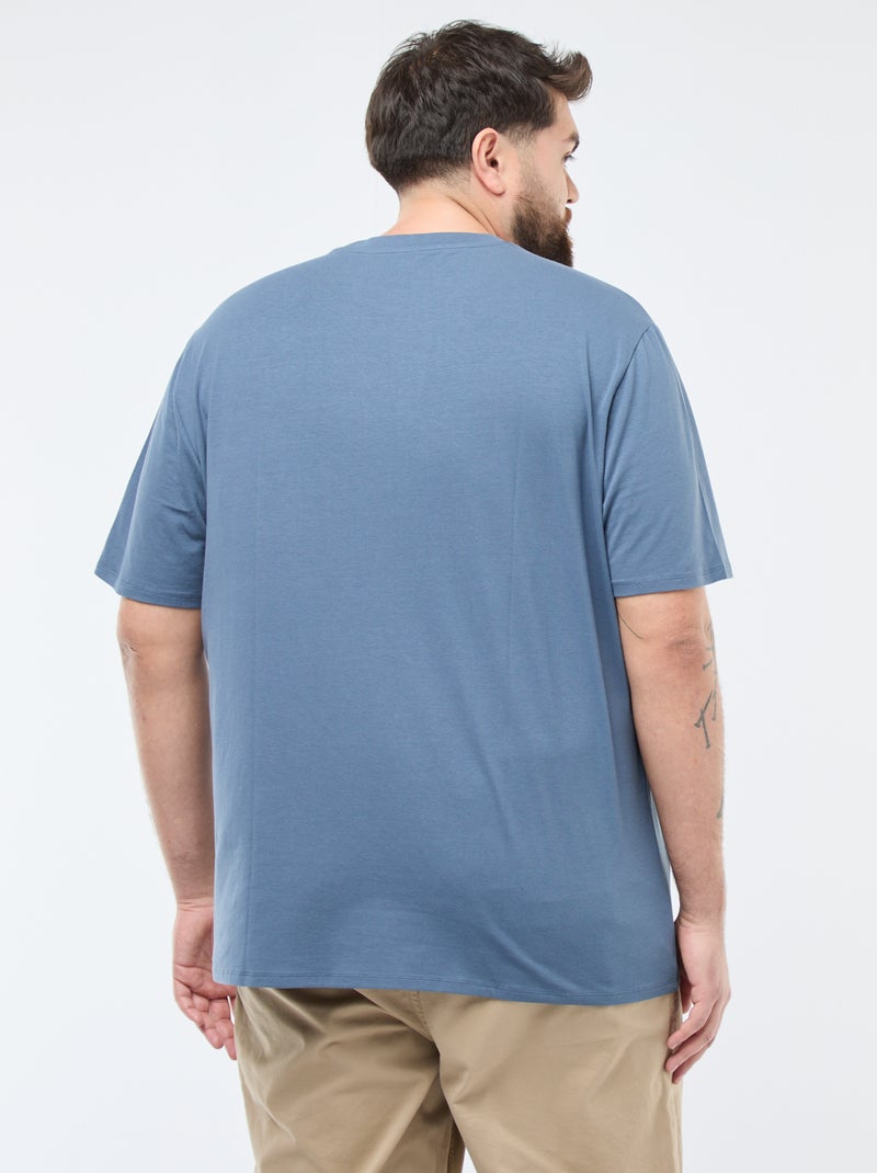 T-shirt uni en jersey à col rond pour homme Bleu - Kiabi