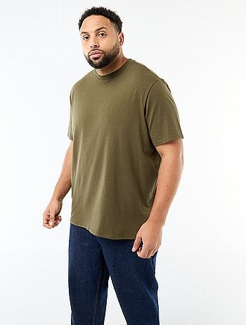 T-shirt uni en jersey à col rond pour homme