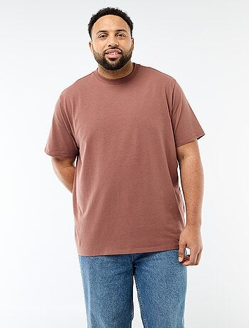 T-shirt uni en jersey à col rond pour homme