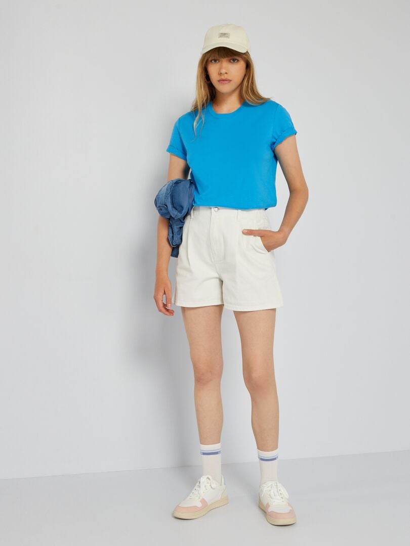 Tshirt uni en jersey bleu Kiabi 4.00€