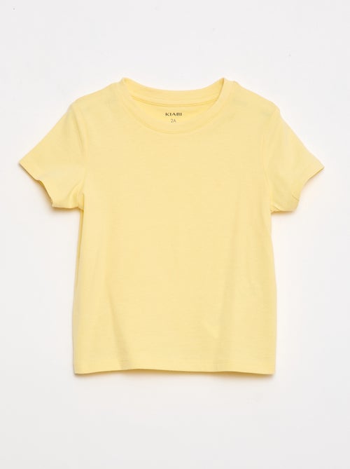 T-shirt uni en jersey coton - Kiabi