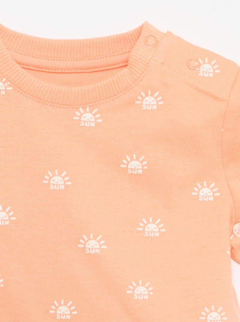 T-shirt uni en jersey coton Orange - Kiabi