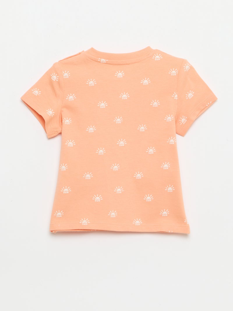 T-shirt uni en jersey coton Orange - Kiabi