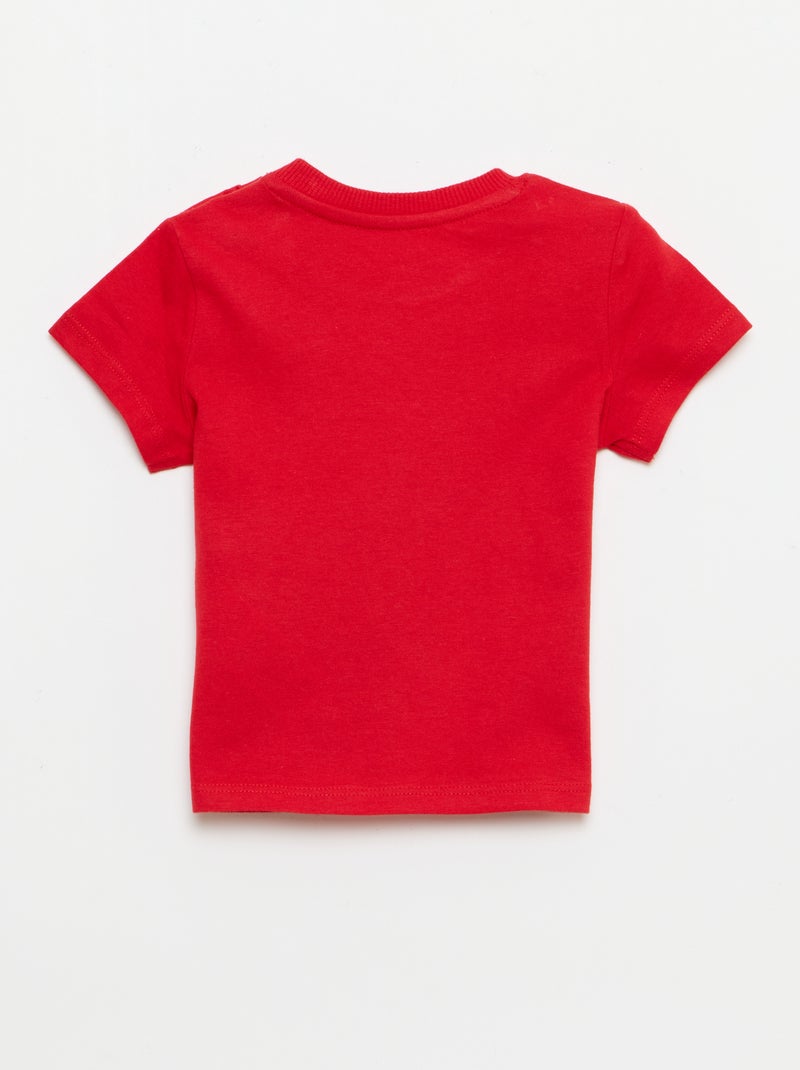 T-shirt uni en jersey coton Rouge - Kiabi